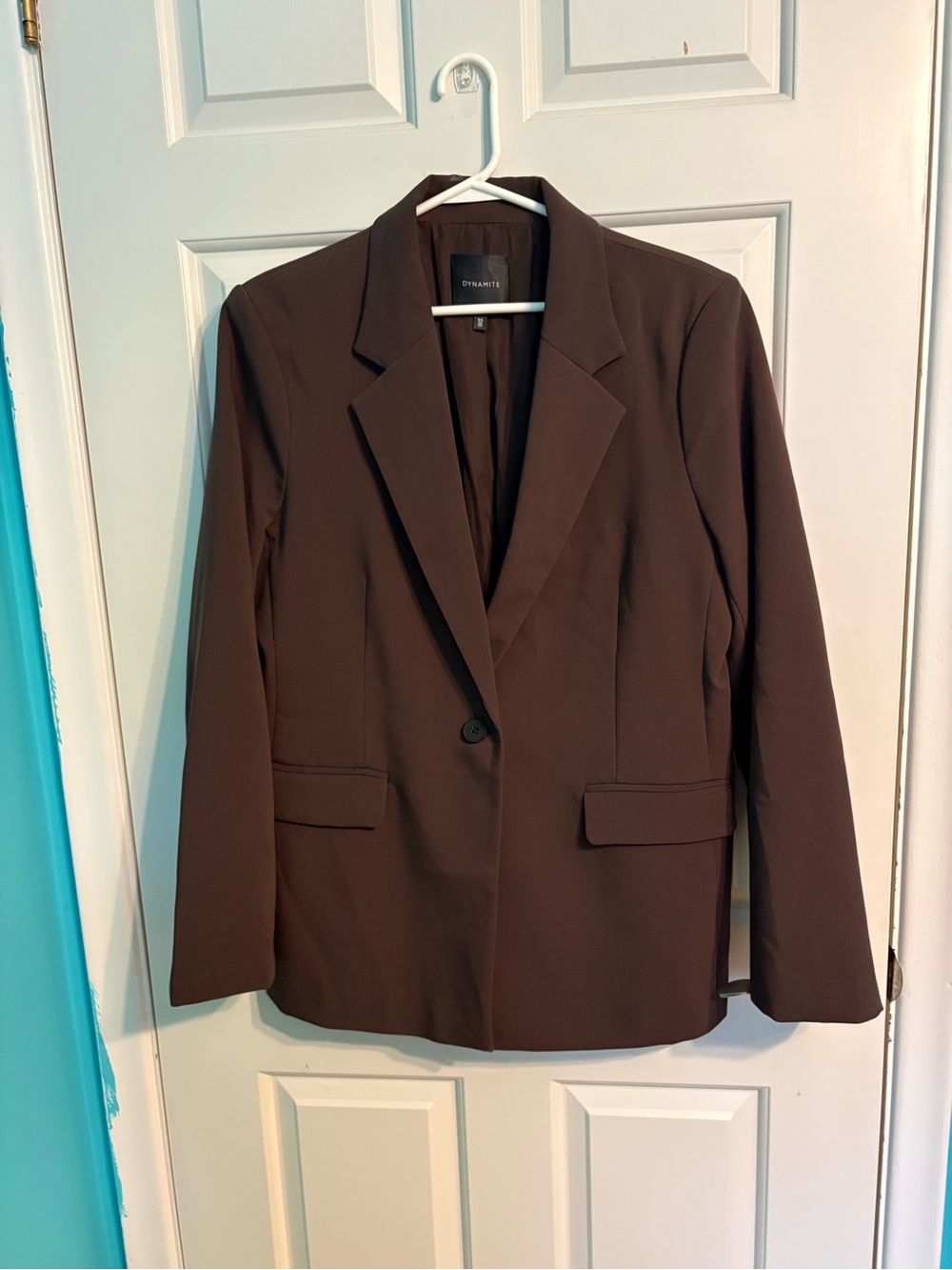 Dynamite Chocolate Brown Single-Button Blazer